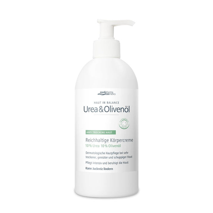 medipharma cosmetics Haut in Balance Urea & Olivenöl reichhaltige Körpercreme, 500 ml Creme