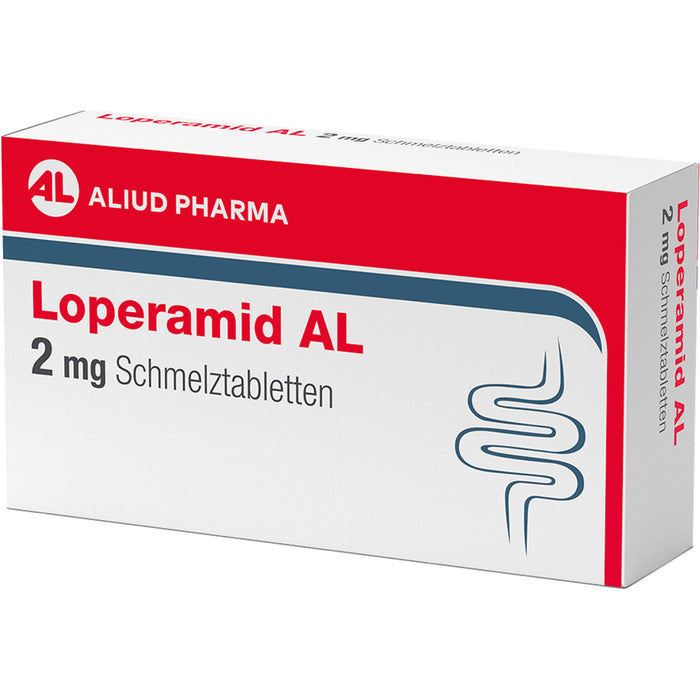 Loperamid AL 2 mg Schmelztabletten bei Durchfall, 12 pc Tablettes