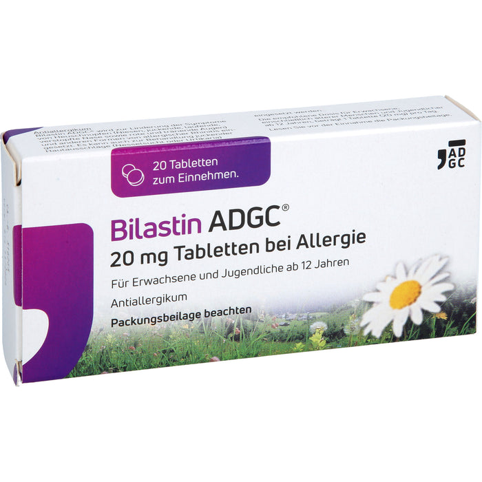 ADGC Bilastin 20 mg Tabletten bei Allergien, 20 pcs. Tablets