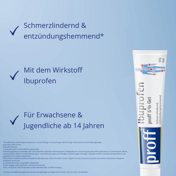 Ibuprofen proff 5 % Gel, 50 g Gel