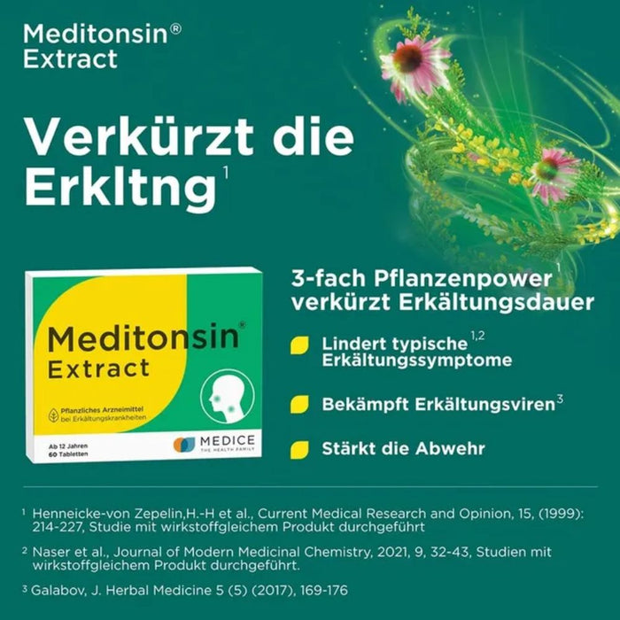 Meditonsin Extract Tabletten bei Erkältungskrankheiten, 20 pc Tablettes