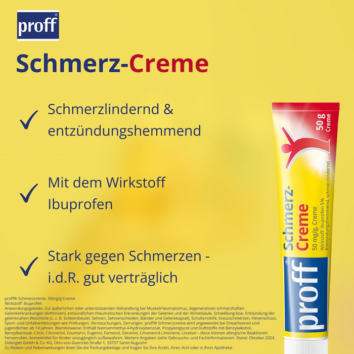proff Schmerz-Creme zum Einreiben in die Haut, 50 g Crème