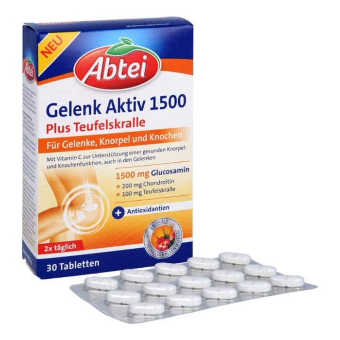 Abtei Gelenk Aktiv Plus Tabletten für Gelenke, Knochen und Knorpel, 30 pc Tablettes