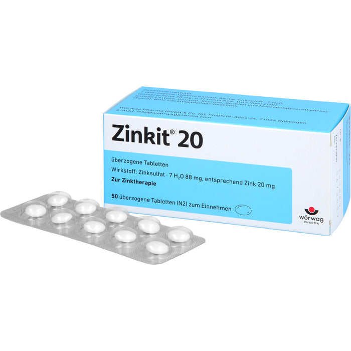 Zinkit 20 überzogene Tabletten zur Zinktherapie, 50 pcs. Tablets