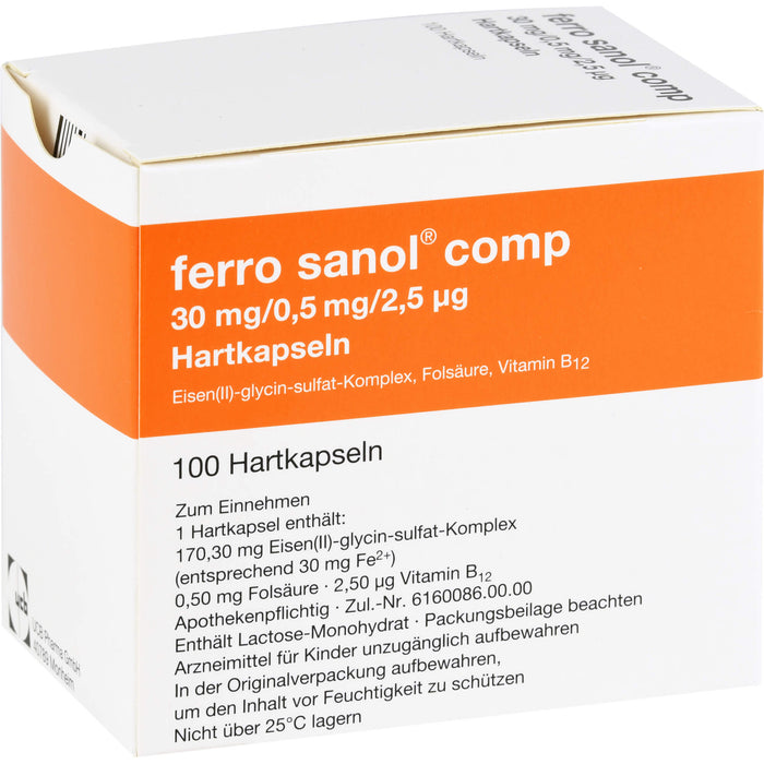 ferro sanol  comp 30mg/0,5mg/2,5µg Hartkapseln, 100 pcs. Capsules