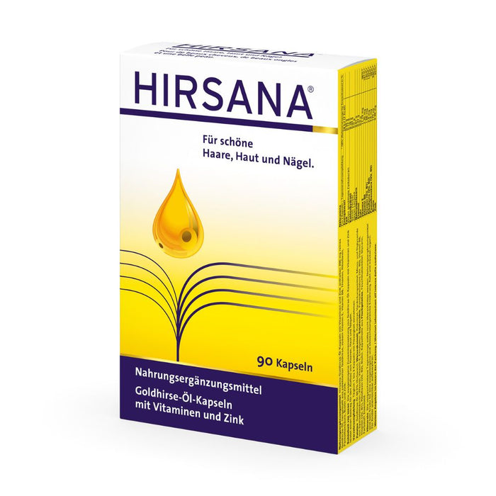 HIRSANA Goldhirse-Öl-Kapseln für schöne Haare, Haut und Nägel, 90 pcs. Capsules