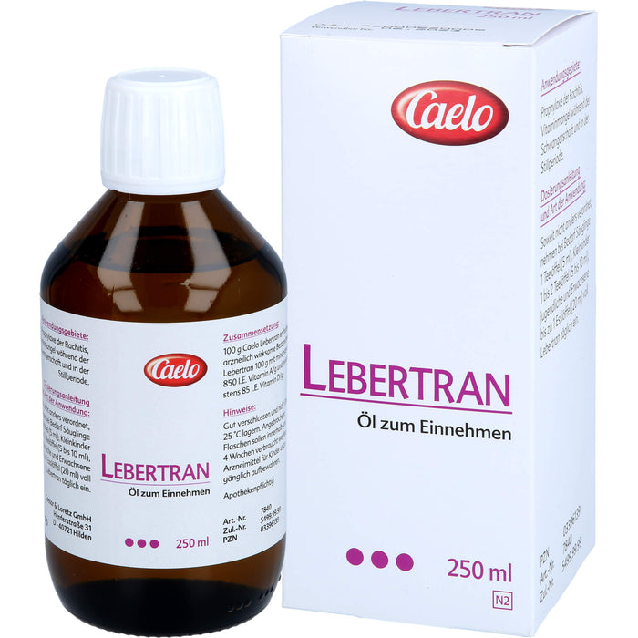 Lebertran Caelo HV-Packung, 250 ml Huile