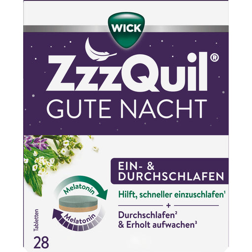 WICK ZzzQuil Gute Nacht Tabletten fürs Ein- und Durchschlafen, 28 St. Tabletten