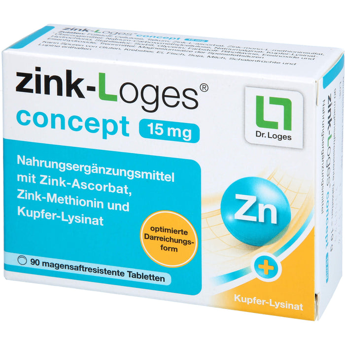 Zink-Loges concept 15 mg Tabletten, 90 pc Tablettes