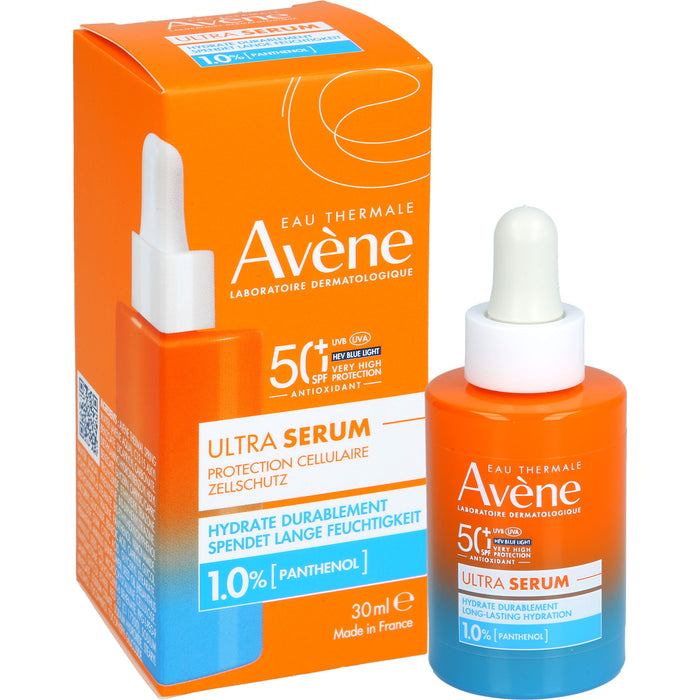 Avène Ultra Serum Feuchtigkeit LSF 50+ schützt vor UVB, UVA + HEV Blue Light Filter spendet Feuchtigkeit, 30 ml Lösung