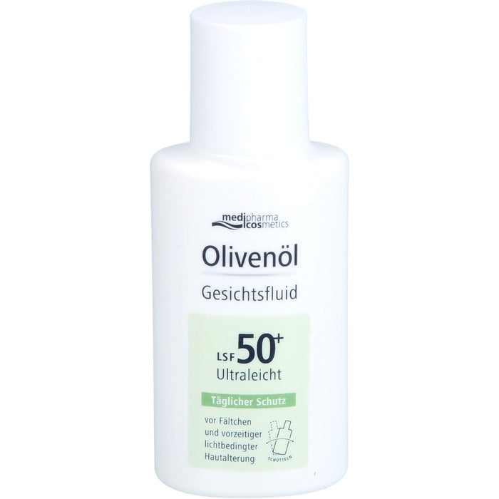 Medipharma Cosmetics Olivenöl Gesichtsfluid LSF 50+ ultraleicht täglicher Schutz vor Fältchen, 50 ml Solution