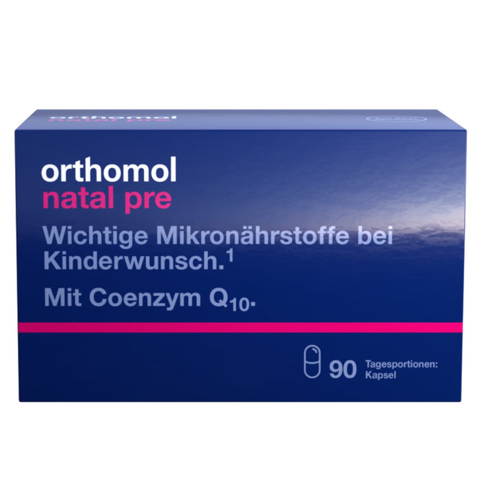 Orthomol Natal pre für Frauen mit Kinderwunsch - mit Vitamin B12, Folsäure und Zink - Unterstützung der Fruchtbarkeit, 90 St. Tagesportionen