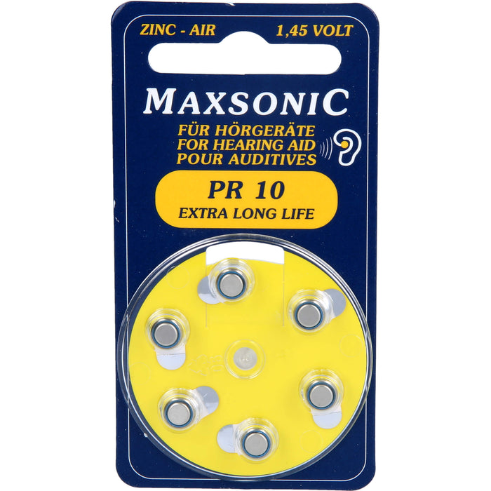 Batterie für Hörgeräte MAXSONIC PR10, 6 St 