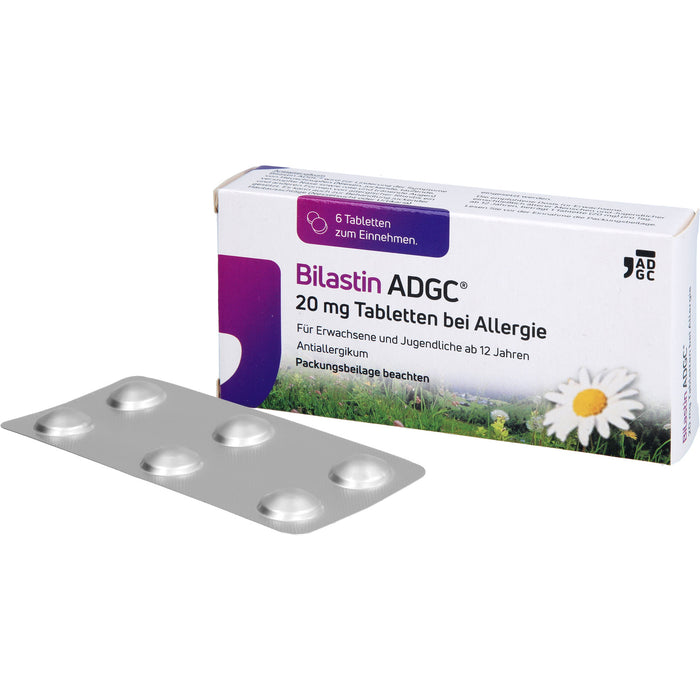 ADGC Bilastin 20 mg Tabletten bei Allergien, 6 pc Tablettes