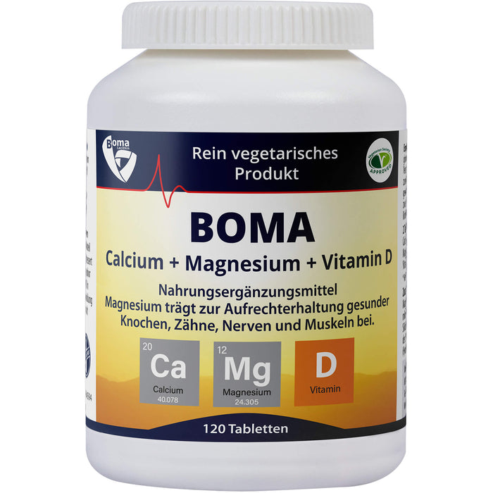 Calcium + Magnesium + Vitamin D, 120 pc Tablettes