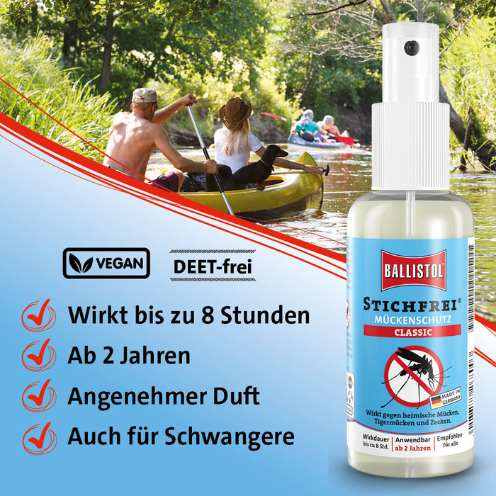 Stichfrei Classic Pumpspray hautfreundlicher Mücken- & Zeckenschutz, 20 ml Spray