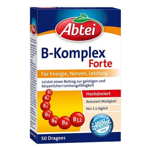 Abtei B-Komplex Forte Dragees für Energie, Nerven, Leistung, 50 St. Tabletten