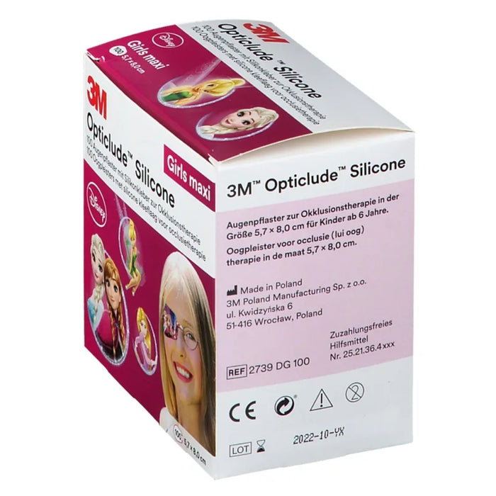3M Opticlude Silicone Augenpflaster mit Silikonkleber zur Okklusionstherapie Disney Girls Maxi 5,7 x 8 cm, 100 St. Pflaster