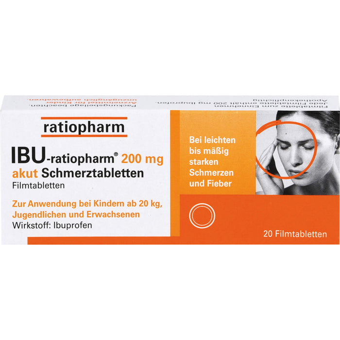 Ibu-ratiopharm 200 akut Tabletten, 20 pcs. Tablets
