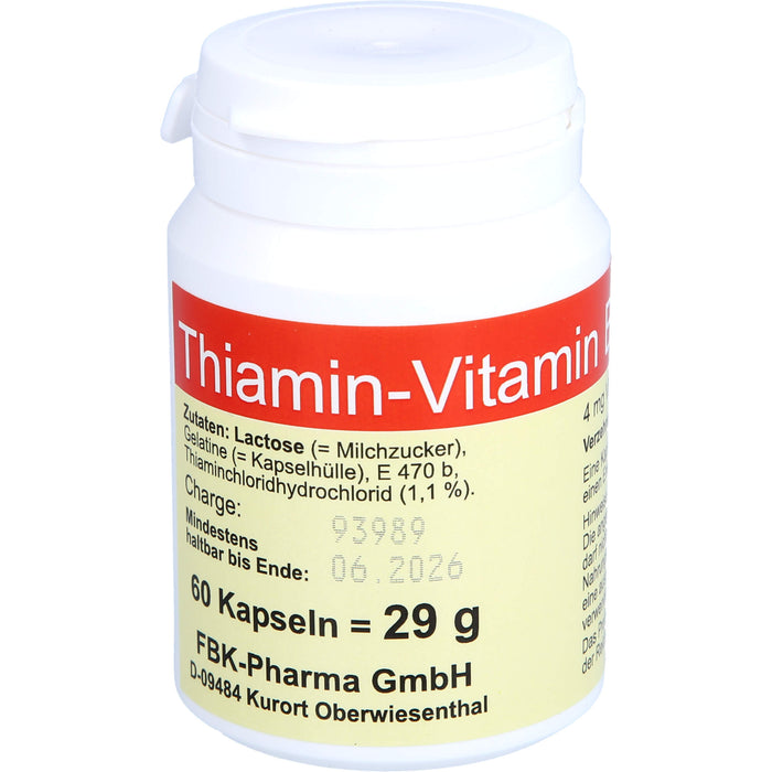 FBK-Pharma Thiamin Vitamin B1 Kapseln, 60 St. Kapseln
