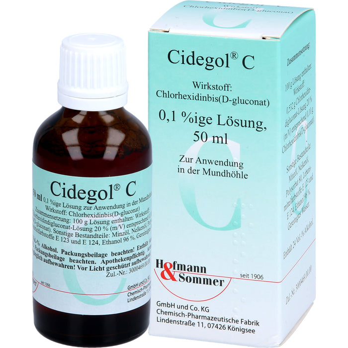 Hofmann & Sommer Cidegol C Lösung zur vorübergehenden Keimzahlverminderung im Mundraum, 50 ml Solution