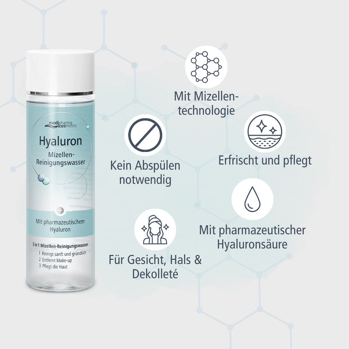 Medipharma Cosmetics Hyaluron Mizellen-Reinigungswasser, 200 ml Solution