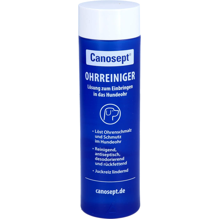 Canosept Ohrreiniger für Hunde löst Ohrenschmalz und Schmutz im Hundeohr, 125 ml Solution