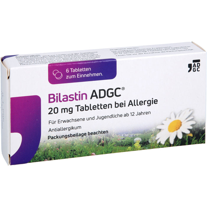 ADGC Bilastin 20 mg Tabletten bei Allergien, 6 pc Tablettes