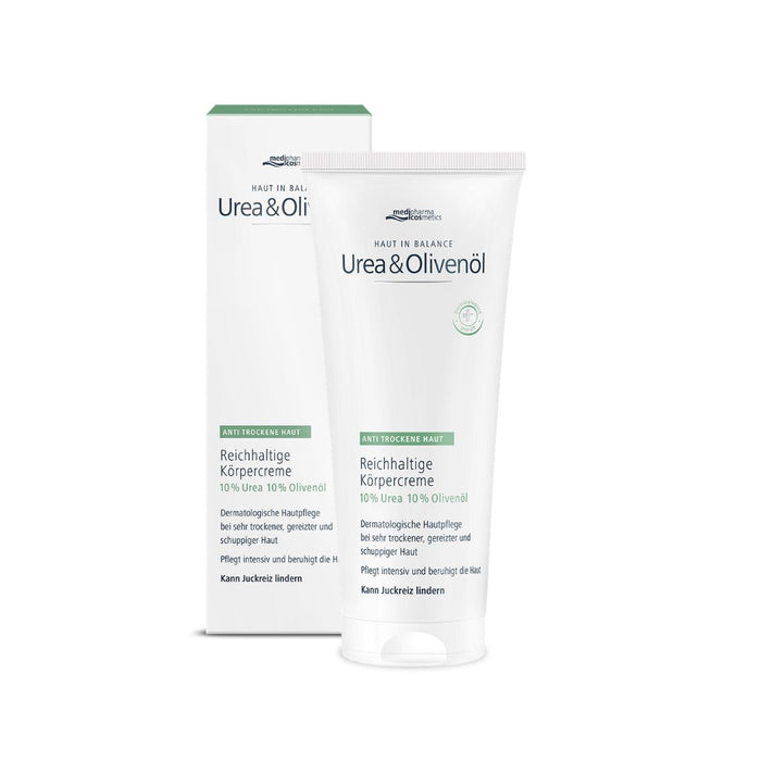 medipharma cosmetics Haut in Balance Urea & Olivenöl reichhaltige Körpercreme, 200 ml Creme