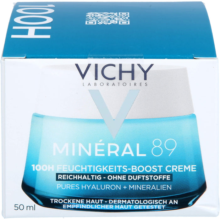 VICHY Minéral 89 100H Feuchtigkeits-Boost Creme reichhaltig, 50 ml Creme