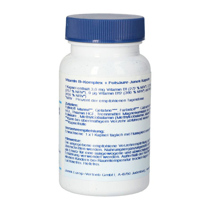 Vitamin B Komplex + Folsäure Junek Kapseln, 60 pc Capsules