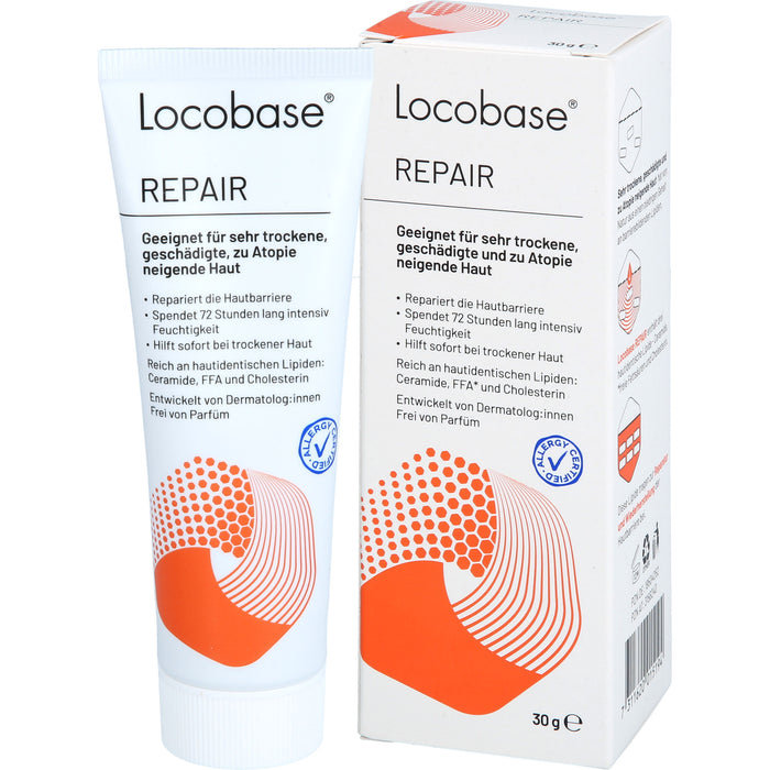 Locobase Repair Creme für sehr trockene, geschädigte, zu Atopie neigende Haut, 30 g Cream
