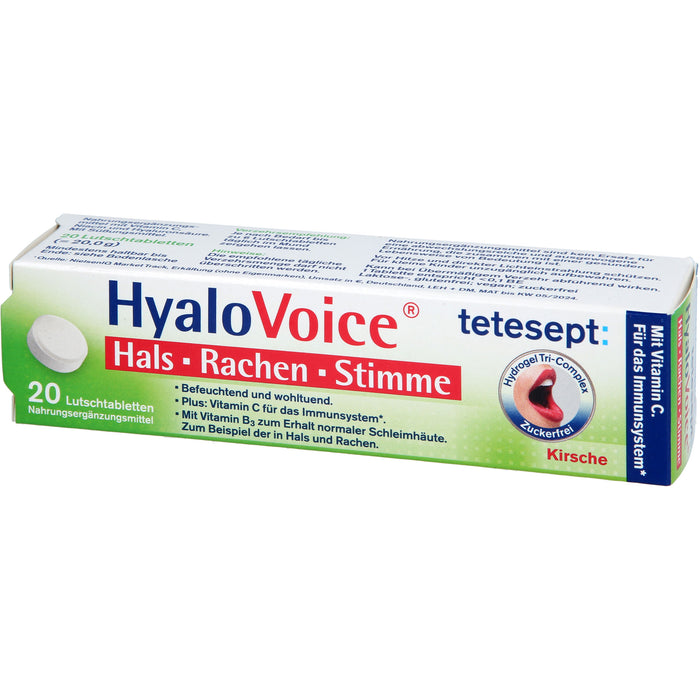 Tetesept HyaloVoice Lutschtabletten für Hals, Rachen und Stimme, 20 pc Tablettes