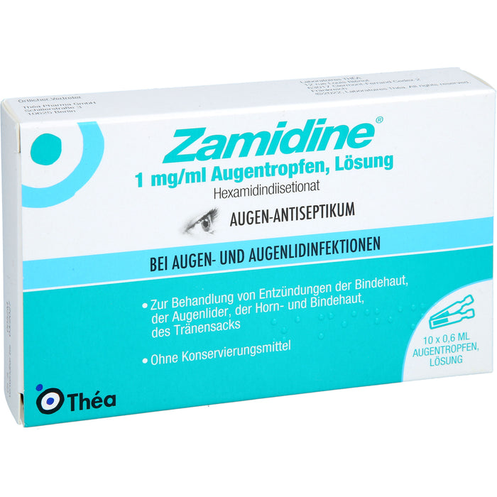Zamidine 1 mg/ml Augentropfen bei Augen- und Augenlidinfektionen, 10 pc Récipients à dose unique