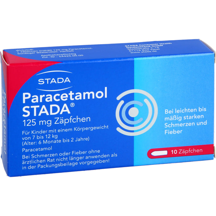 Paracetamol STADA 125 mg Zäpfchen, 10 pcs. Suppositories