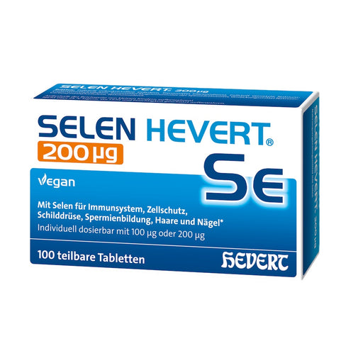 Selen Hevert 200 µg für Immunsystem, Schilddrüse, Haare und Nägel, 100 St. Tabletten