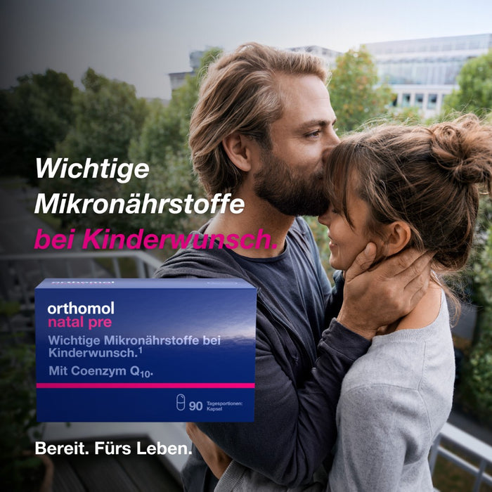 Orthomol Natal pre für Frauen mit Kinderwunsch - mit Vitamin B12, Folsäure und Zink - Unterstützung der Fruchtbarkeit, 90 pcs. Daily portions