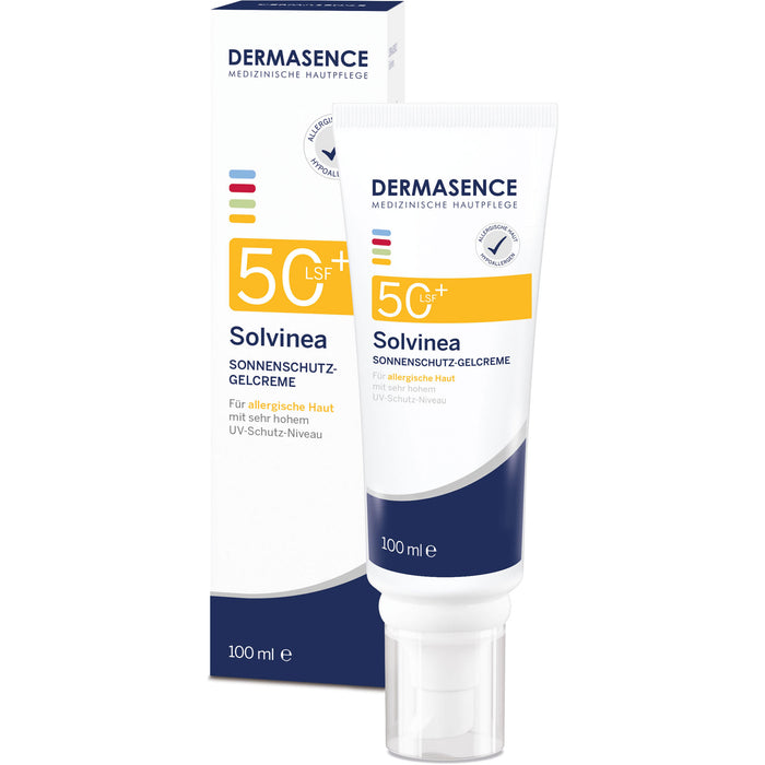 DERMASENCE Solvinea Sonnenschutz-Gelcreme LSF 50+ für allergische Haut, 100 ml Creme
