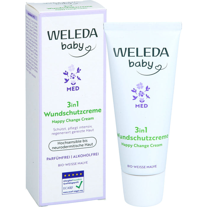 WELEDA	Baby Med 3in1 Wundschutzcreme weiße Malve für hochsensible und sehr trockene Haut, 50 ml Cream