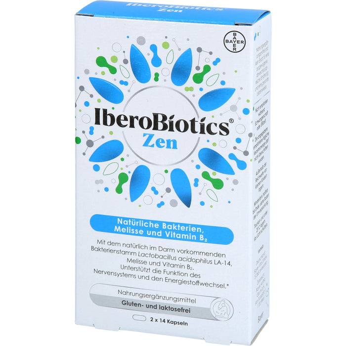 IberoBiotics Zen Kapseln für ein gutes Bauchgefühl in stressigen Zeiten, 14 pc Portions quotidiennes