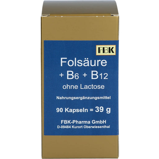 Folsäure + B6 + B12 ohne Lactose, 90 St KAP