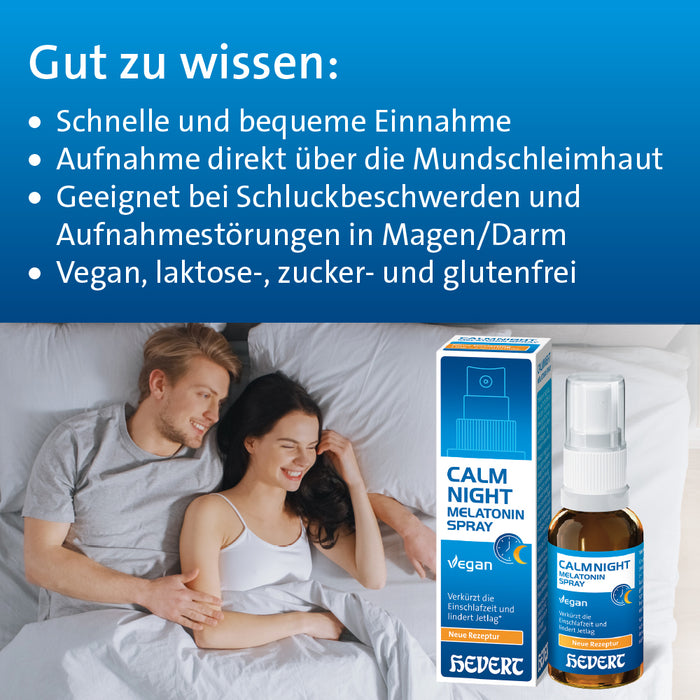 CalmNight Melatonin Spray verkürzt die Einschlafzeit und lindert Jetlag, 30 ml Solution
