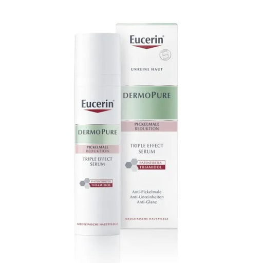 Eucerin Dermopure Triple Effect Gesichtsserum gegen unreine Haut, Pickelmale und glänzende Haut, 40 ml Lösung