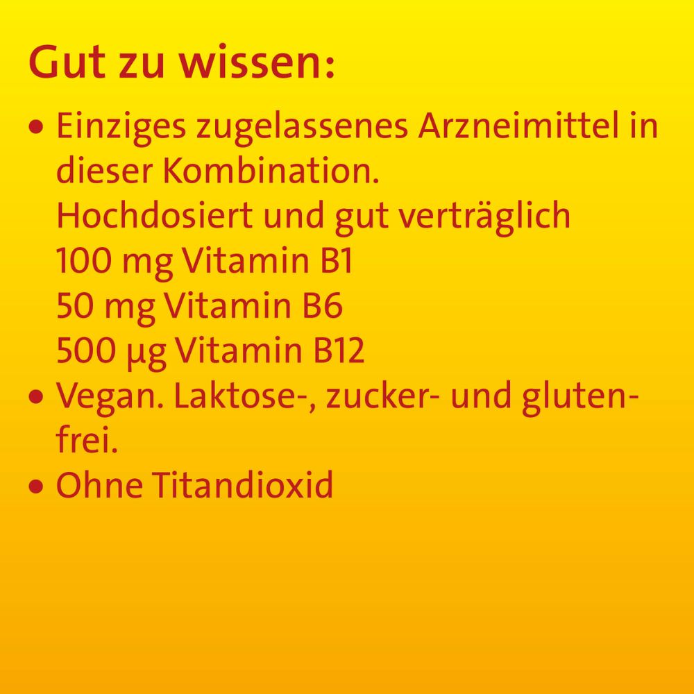 Vitamin B Komplex forte Hevert zur Therapie nachgewiesener Mangelzustände der Vitamine B1, B6 und B12, 60 St. Tabletten
