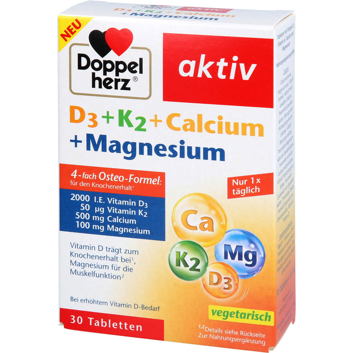 Doppelherz D3 + K2 + Calcium + Magnesium, 30 St TAB