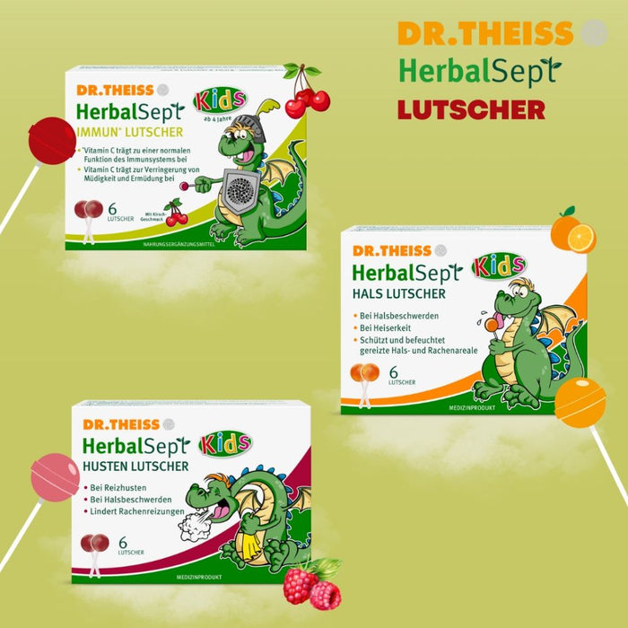 DR.THEISS HerbalSept Immun Lutscher Kids, 6 St., 6 pcs. Lollipop