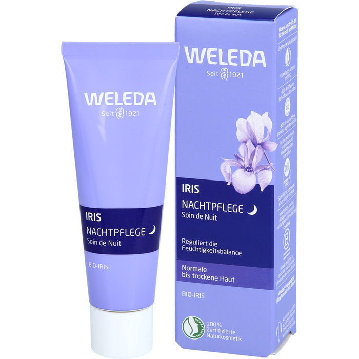 WELEDA Iris Nachtpflege  reguliert die Feuchtigkeitsbalance von normaler bis trockener Haut, 30 ml Creme