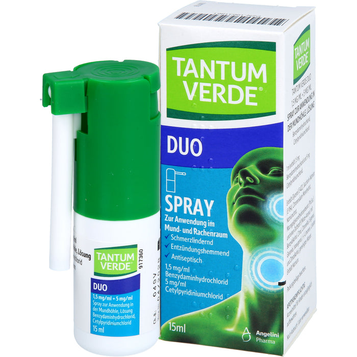 Tantum verde duo 1,5 mg/ml + 5 mg/ml Spray, 15 ml Lösung