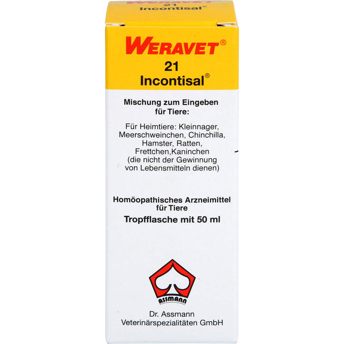 Weravet 21 Incontisal Mischung für Heimtiere, 50 ml Lösung