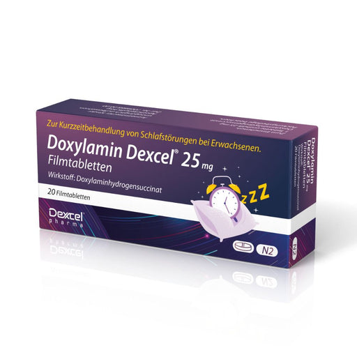 Doxylamin Dexcel 25 mg zur Kurzzeitbehandlung von Schlafstörungen bei Erwachsenen, 20 St. Tabletten